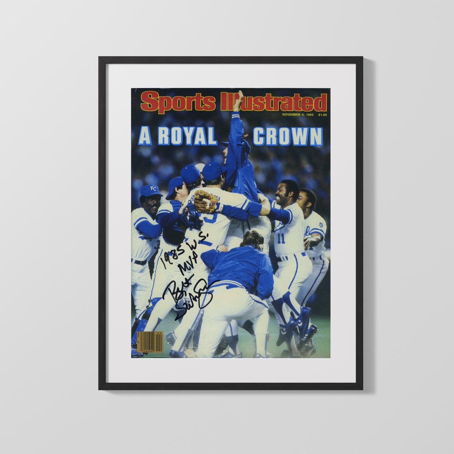 Bret Saberhagen Autograph SI Print - 1985 World Series MVP - Royal Crown