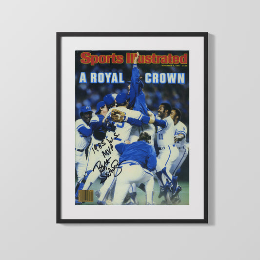 Bret Saberhagen Autograph SI Print - 1985 World Series MVP - Royal Crown