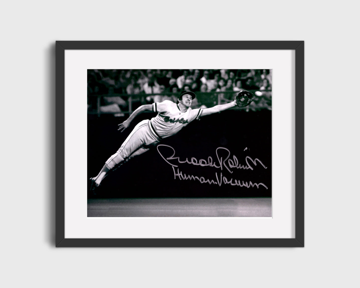 Brooks Robinson Autograph Print - Human Vacuum - Diving Snag