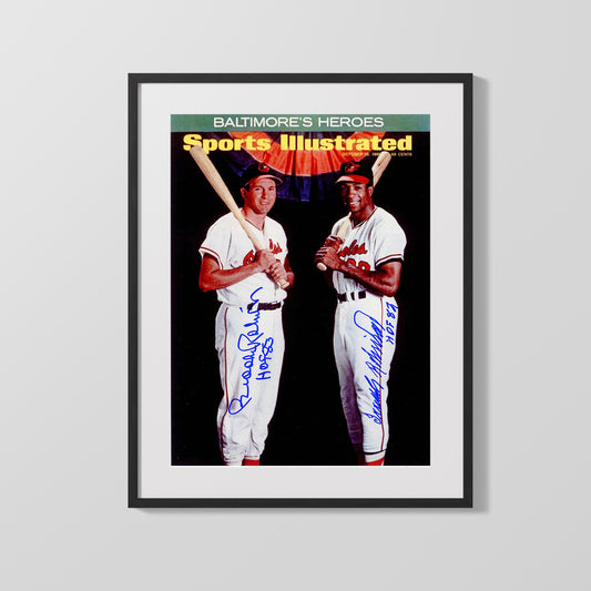 Brooks & Frank Robinson Autograph SI Print - Baltimore Heroes - Twin Power