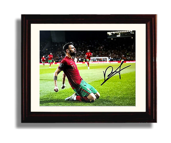 Bruno Fernandes Portugal Autograph Print - Sliding Glory
