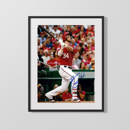 Bryce Harper Autograph Print - Nationals Moonshot - DC launched