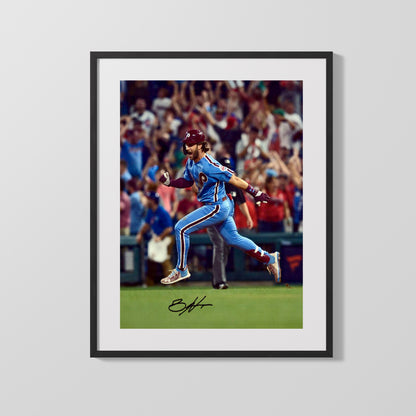 Bryce Harper Autograph Print - Phillies HR Celebration - Philly frenzy
