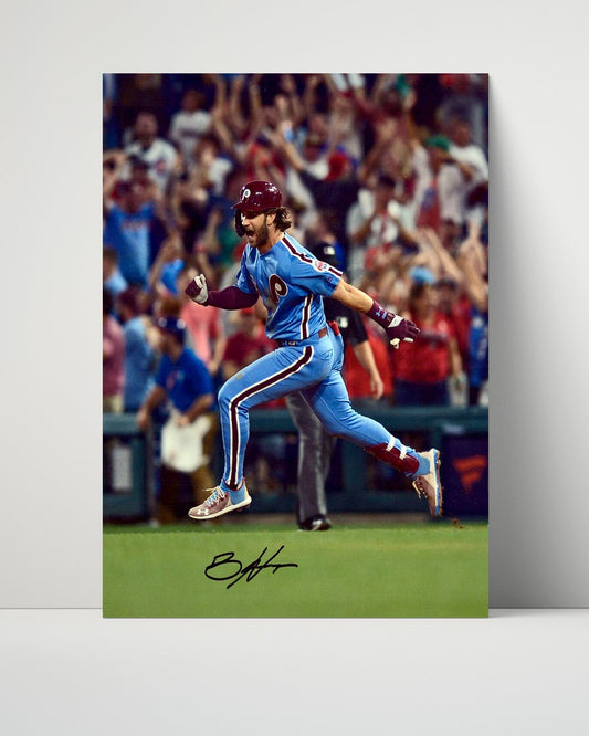 Bryce Harper Autograph Poster - Phillies HR Celebration - Philly frenzy