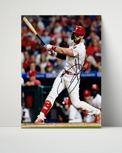 Bryce Harper Autograph Poster - Phillies HR Swing - BH goes boom