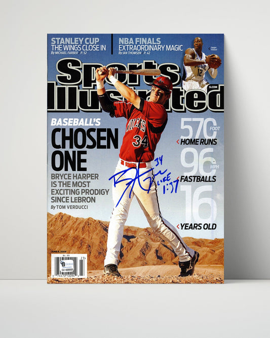 Bryce Harper Autograph SI Poster - Chosen One 2009 - Teenage Phenom