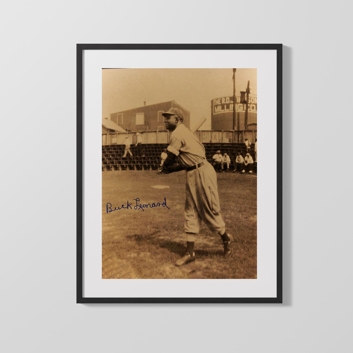Buck Leonard Autograph Print - Vintage Pose - Negro Leagues Legend