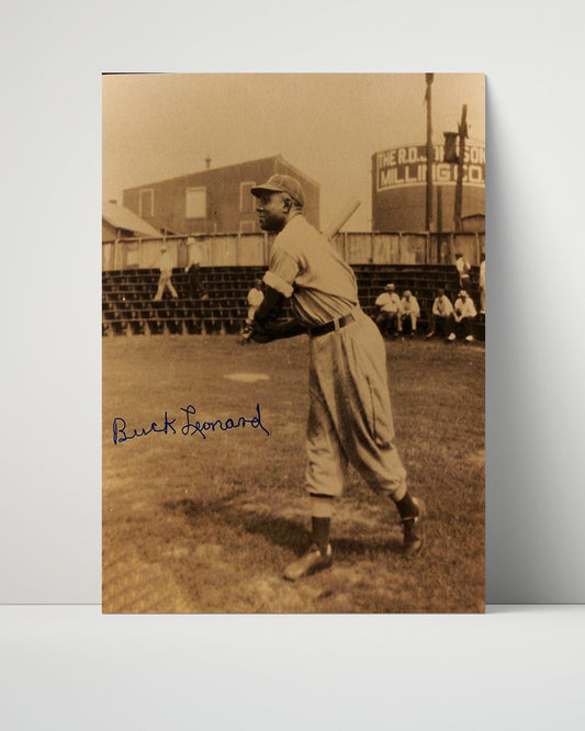 Buck Leonard Autograph Poster - Vintage Pose - Negro Leagues Legend
