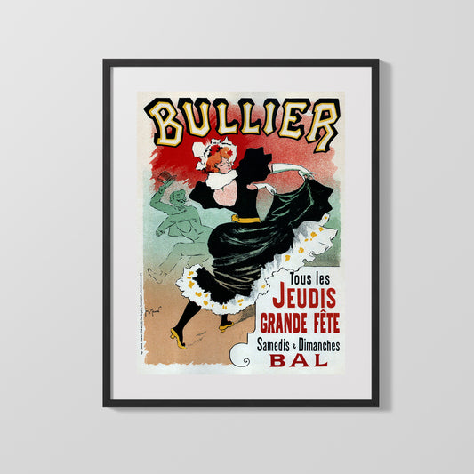 Vintage Burlesque Poster Print: "Bullier - Every Thursday" Poster - vintageframedprints.com