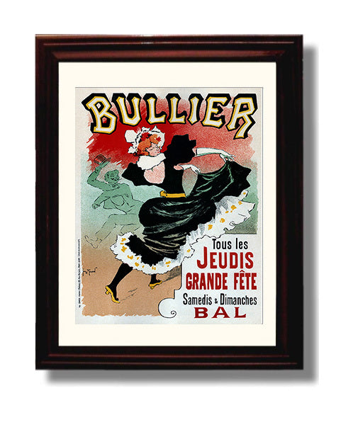 Bullier Theater Grande Fête Vintage Burlesque Theater Wall Art 8x10 Beveled Frame wall art print – Burlesque Poster decor