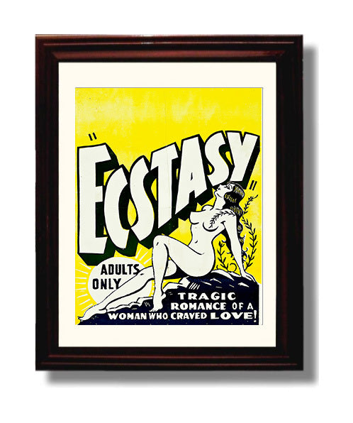Ecstasy Adults Only Show 8x10 Beveled Frame wall art print – Burlesque Poster decor