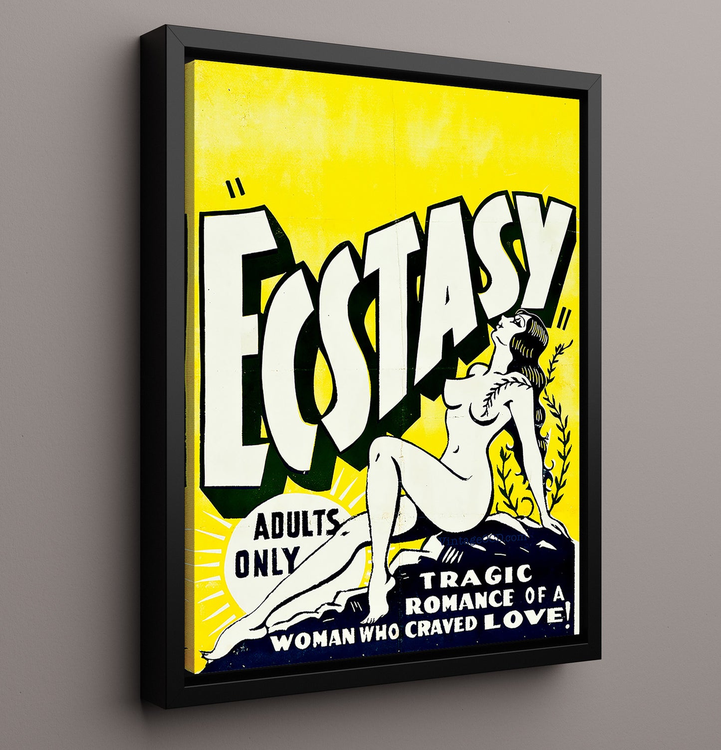 Ecstasy Adults Only Show 16x20 Framed Canvas wall art print – Burlesque Poster decor