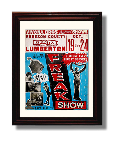 Freak Show Vivona Bros Vintage Burlesque Carnival Wall Art 8x10 Beveled Frame wall art print – Burlesque Poster decor