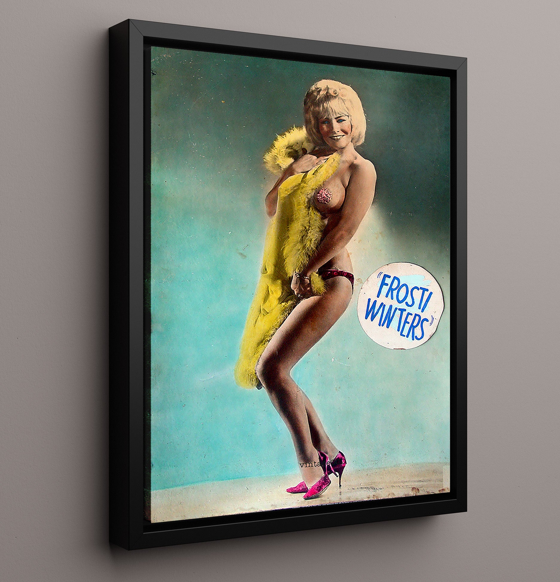 Frosti Winters Burlesque Star Vintage Cabaret Wall Art 16x20 Framed Canvas wall art print – Burlesque Poster decor