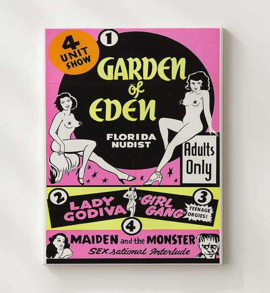 Garden of Eden Adults-Only Show - Gallery Frame vintage burlesque poster wall art