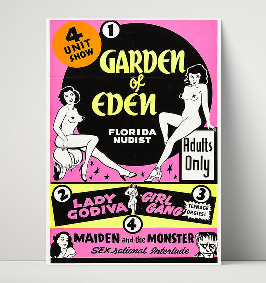 Garden of Eden Adults-Only Show - Vintage Burlesque - 16x20 Unframed Print