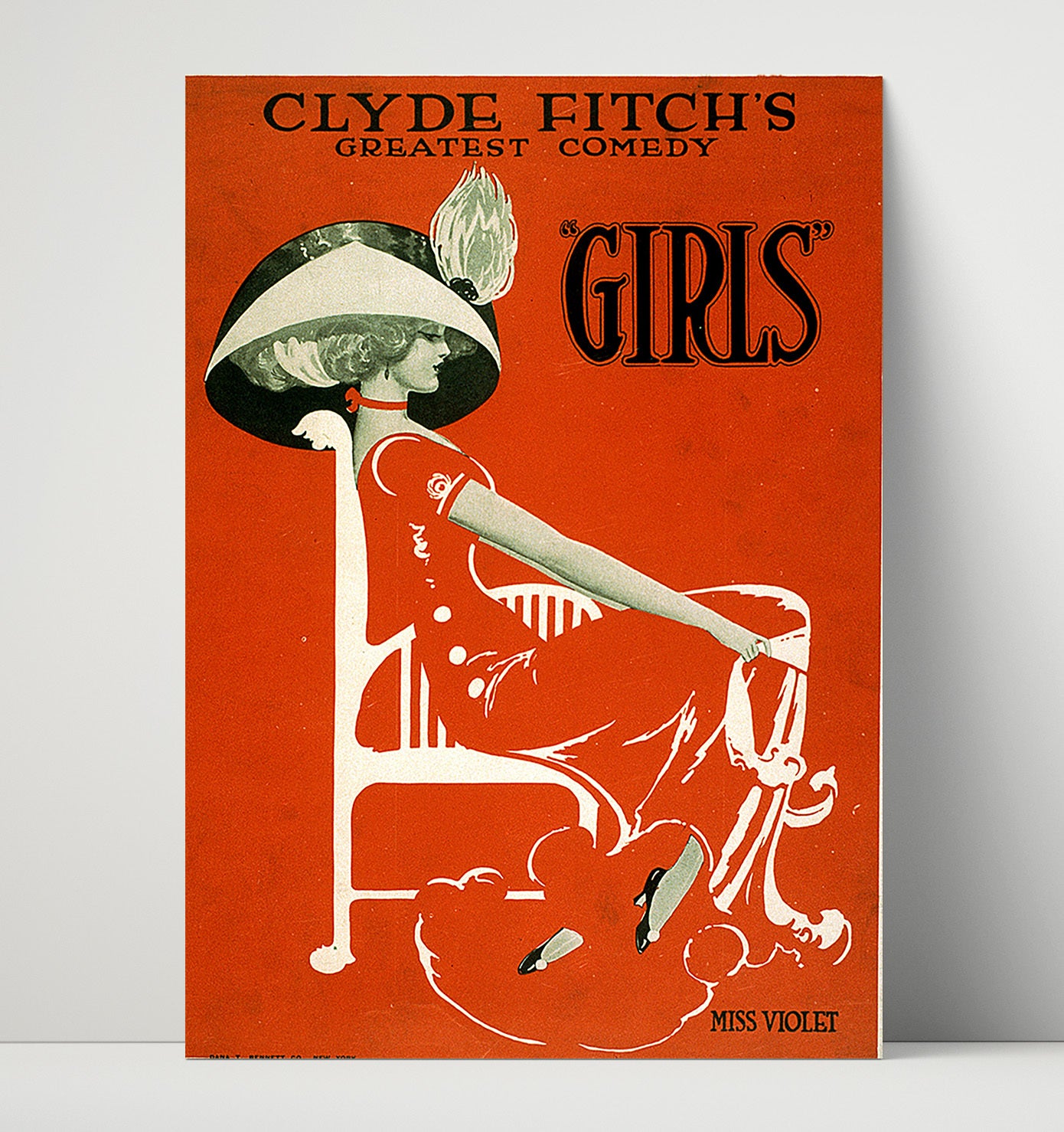 Girls Clyde Fitch Miss Violet 16x20 Unframed Print wall art print – Burlesque Poster decor