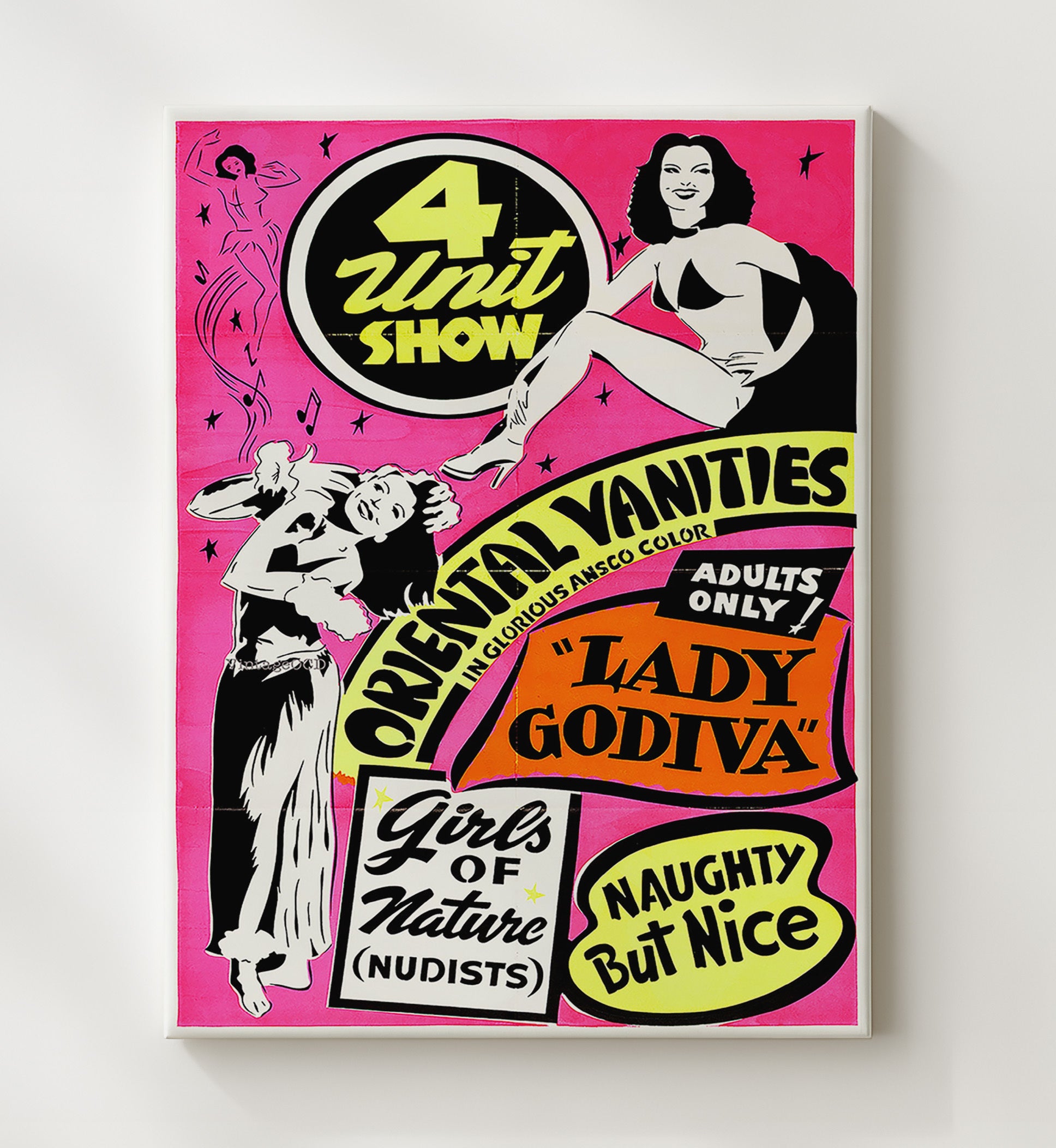Oriental Vanities Adults Only Show 20x24 Canvas wall art print – Burlesque Poster decor
