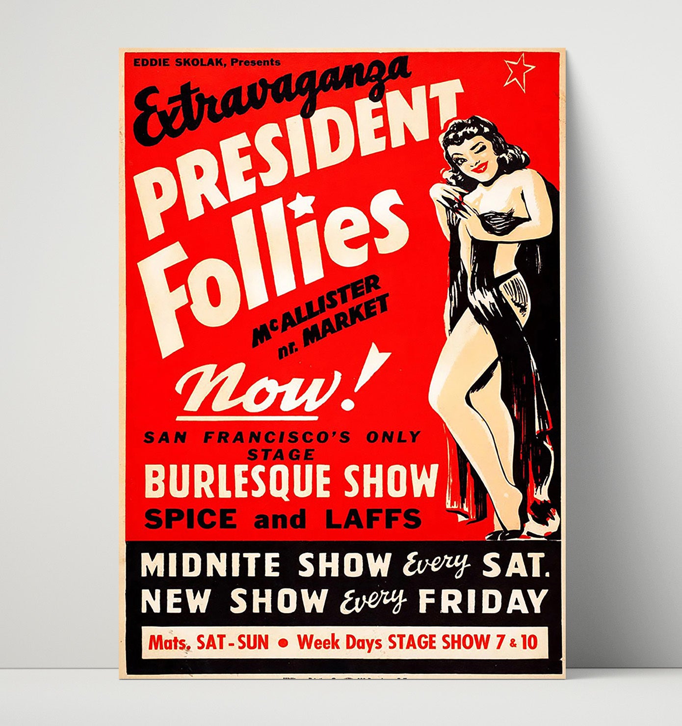 President Follies Burlesque Vintage Cabaret Wall Art 16x20 Unframed Print wall art print – Burlesque Poster decor