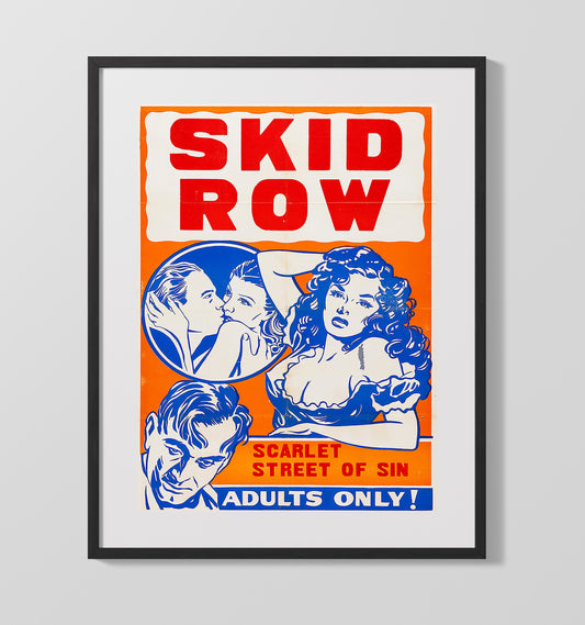 Skid Row Scarlet Street of Sin Vintage Burlesque Wall Art 16x20 Gallery Framed Artwork wall art print – vintage burlesque decor
