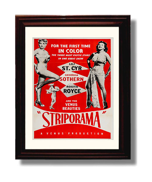 Striporama Venus Beauties 8x10 Beveled Frame wall art print – Burlesque Poster decor