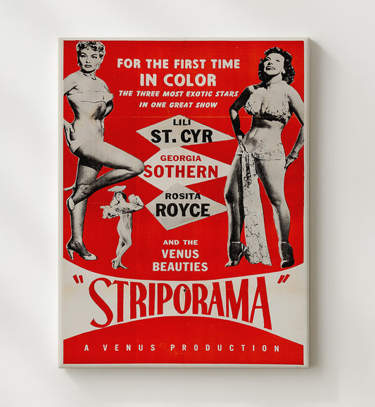 Striporama - Venus Beauties - Gallery Frame vintage burlesque poster wall art