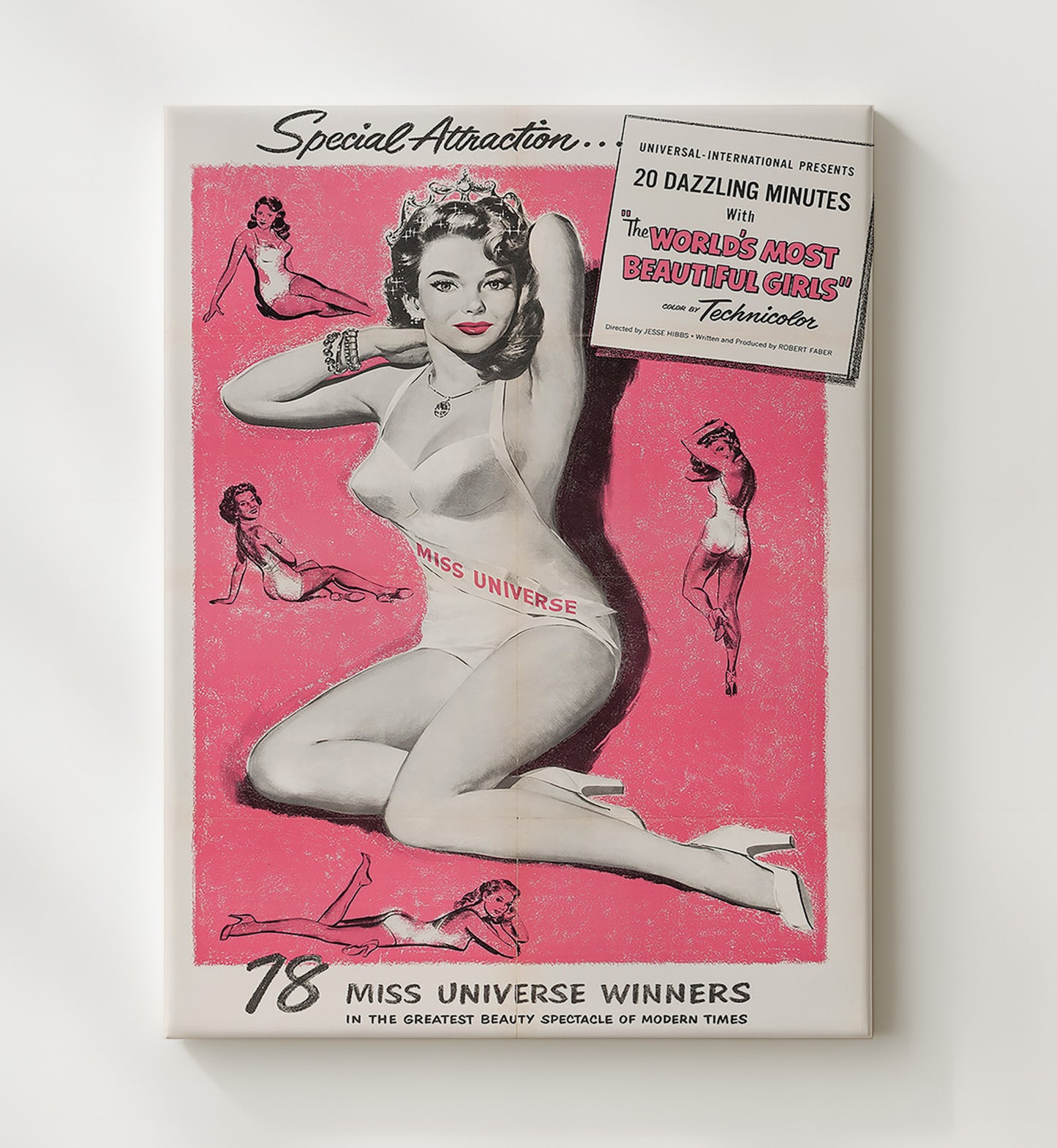 The Worlds Most Beautiful Girls Miss Universe 20x24 Canvas wall art print – Burlesque Poster decor