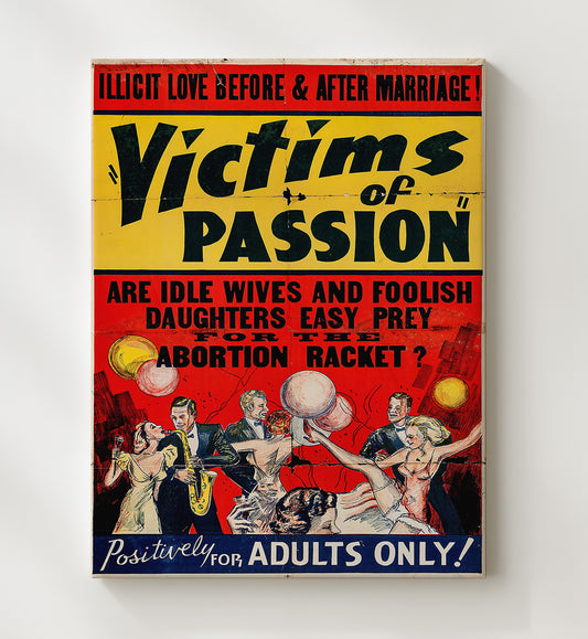 Victims of Passion Adults-Only Show - Gallery Frame vintage burlesque poster wall art