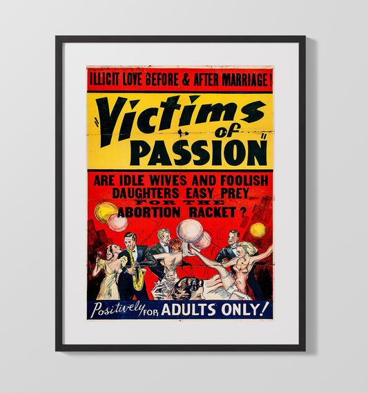 Victims of Passion Adults Only Show Vintage Burlesque Wall Art 16x20 Gallery Framed Artwork wall art print – vintage burlesque decor
