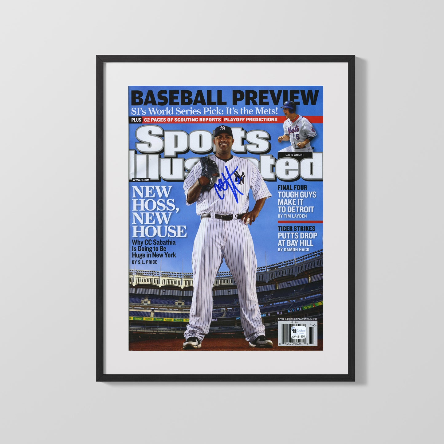 CC Sabathia Autograph SI Print - 2009 Preview - New York Heat