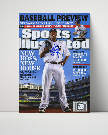 CC Sabathia Autograph SI Poster - 2009 Preview - New York Heat