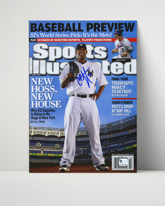 CC Sabathia Autograph SI Poster - 2009 Preview - New York Heat