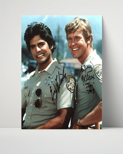 CHiPs - Cast Portrait - California Highway Patrol Autograph Print Unframed
