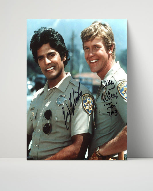 CHiPs - Cast Portrait - California Highway Patrol Autograph Print Unframed