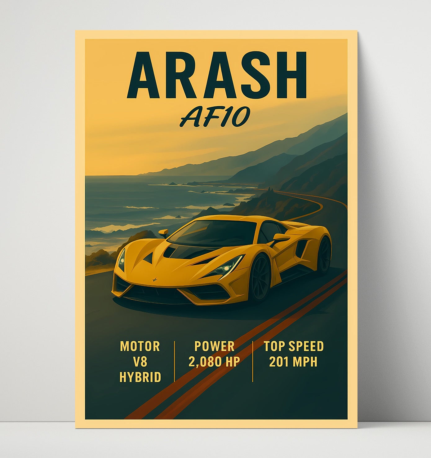 Arash AF10 Hybrid Hypercar Vintage 16x20 Unframed Print automotive wall art print – Automotive Wall Art decor