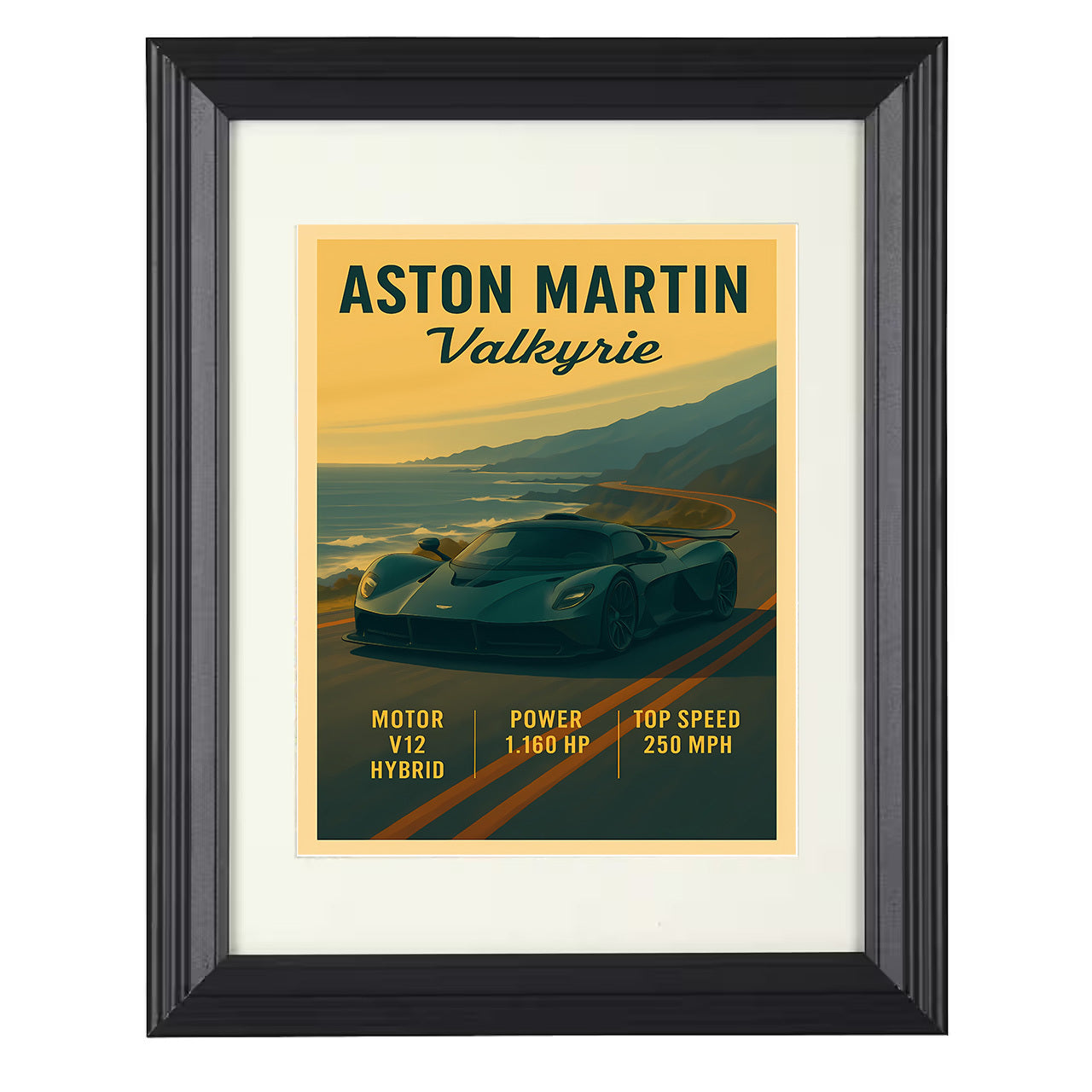 Aston Martin V12 Vantage - Grand Touring V12 8x10 black framed car print