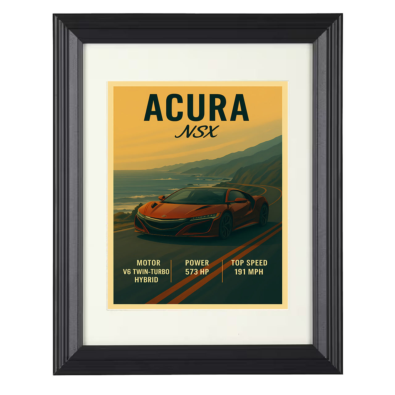 Ford GT - Heritage Stripe Edition 8x10 black framed car print