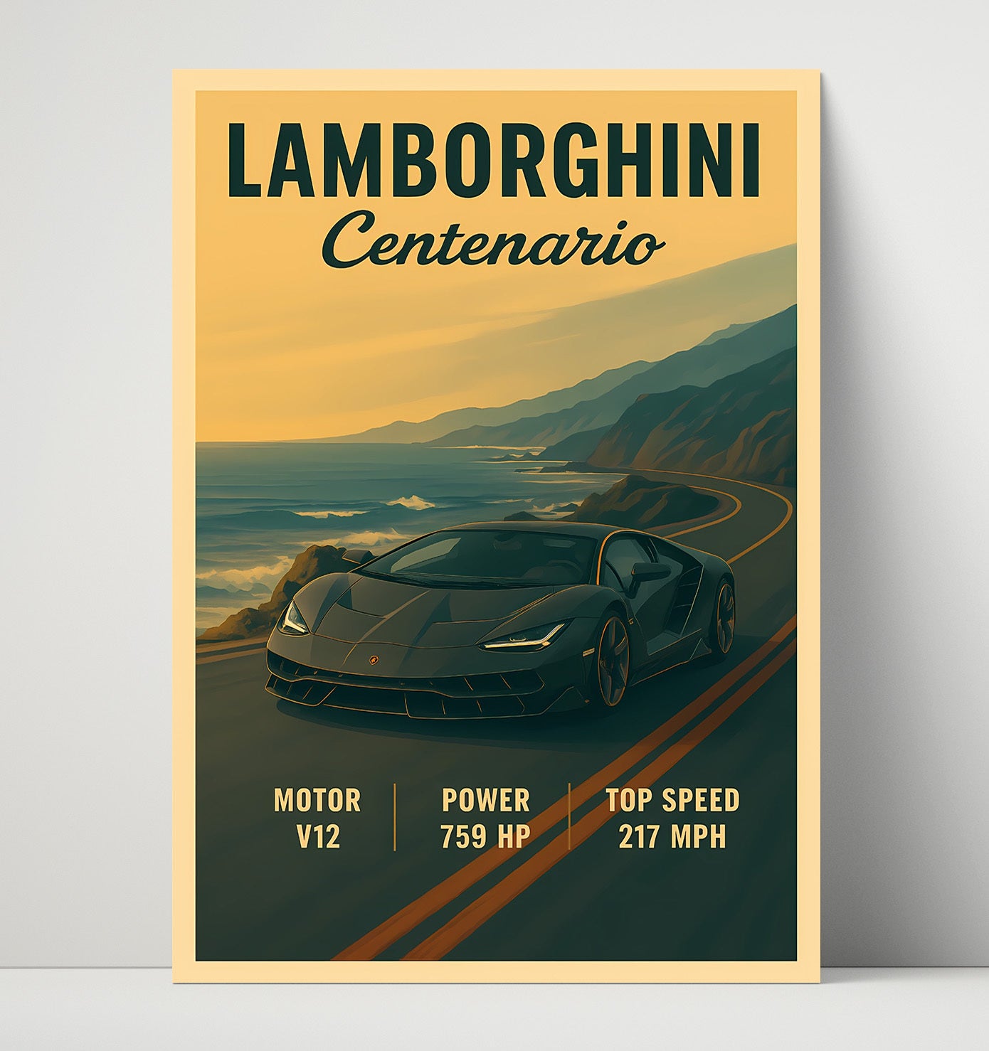 Lamborghini Centenario Angular Aero Anniversary Edition Vintage 16x20 Unframed Print automotive wall art print – Automotive Wall Art decor