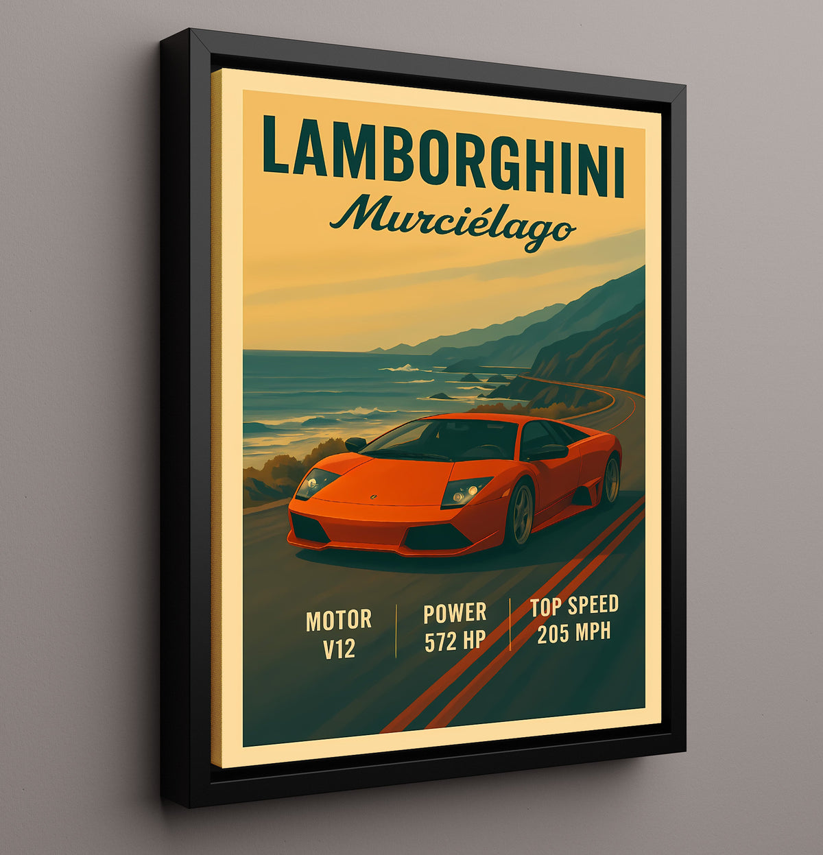 Lamborghini Murcielago Scissor Door V12 Coupe 20x24 Canvas vintage automotive wall art