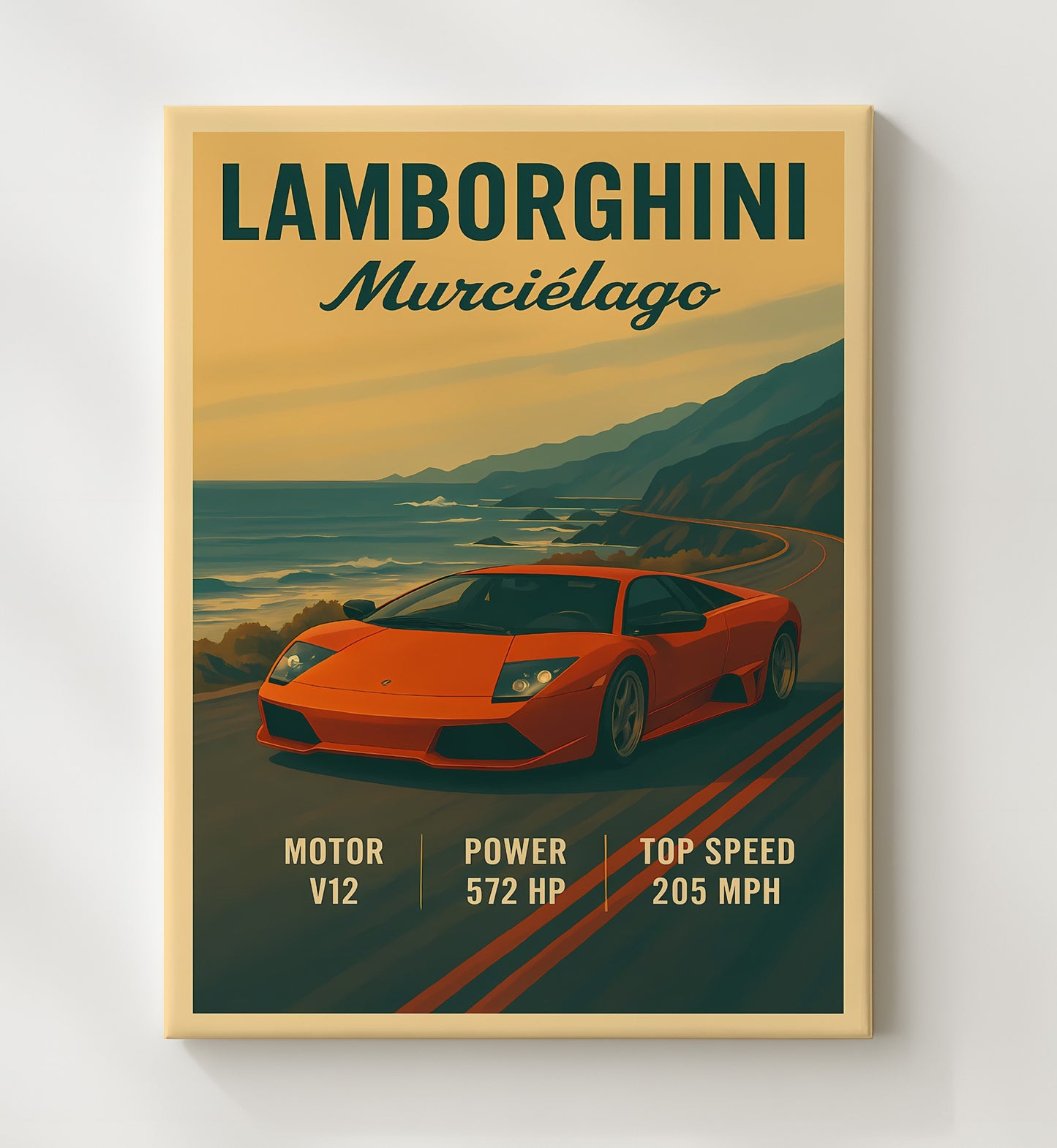 Lamborghini Murcielago Scissor Door V12 Coupe 16x20 Gallery Frame vintage automotive wall art