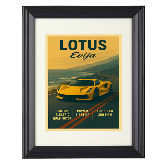 Lotus Evija - Electric Hypercar 8x10 black framed car print