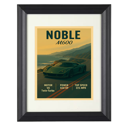 Noble M600 - Twin Turbo Analog Beast 8x10 black framed car print