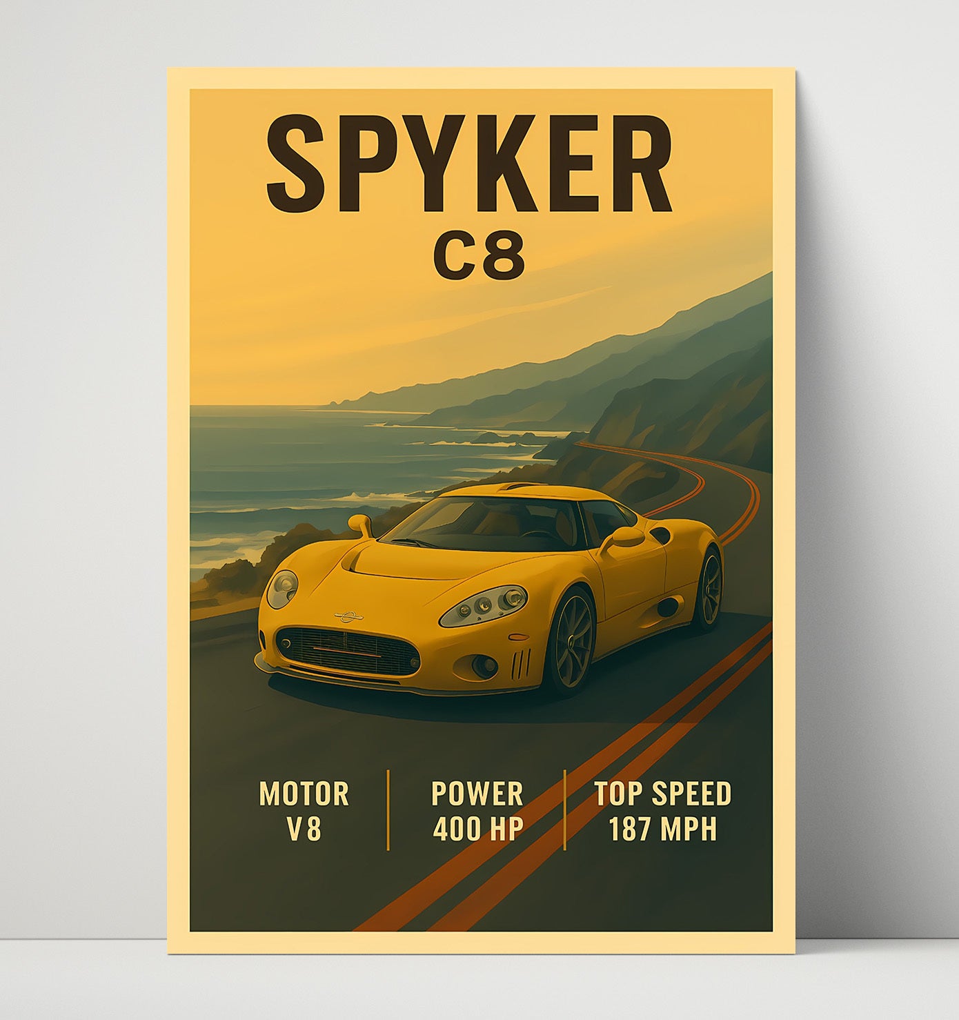 Spyker C8 Handbuilt Exotic Coupe Vintage 16x20 Unframed Print automotive wall art print – Automotive Wall Art decor