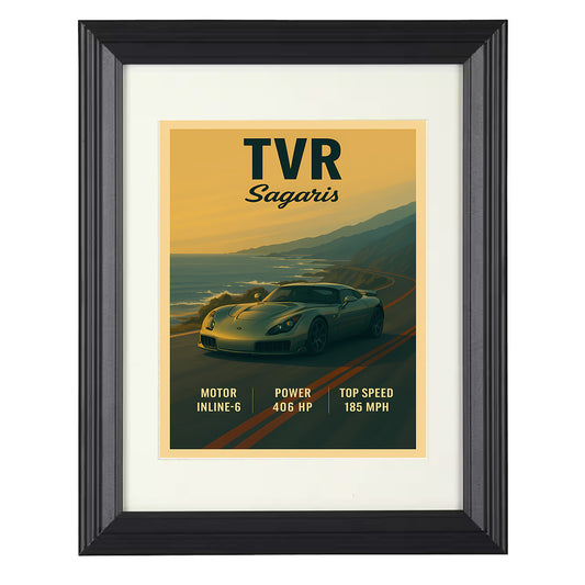 TVR Sagaris - Wild British Sports Car 8x10 black framed car print
