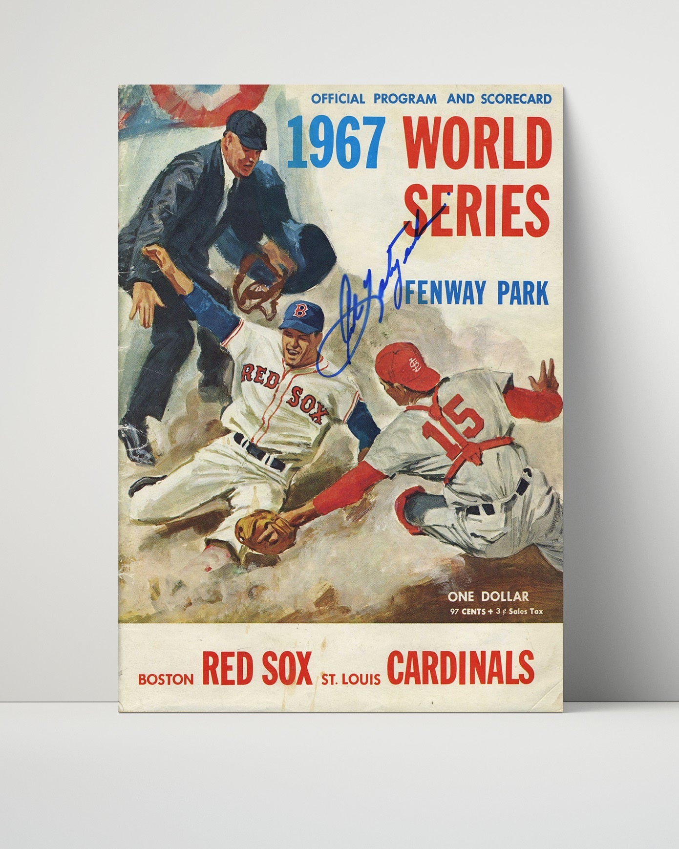 Carlton Fisk Autograph Poster - Fight with Munson - Classic Rivalry