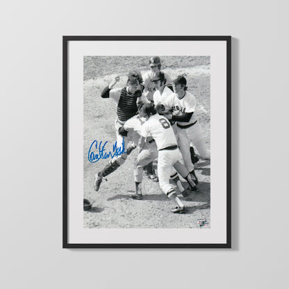 Carlton Fisk Autograph Print - Fight with Munson - Classic Rivalry