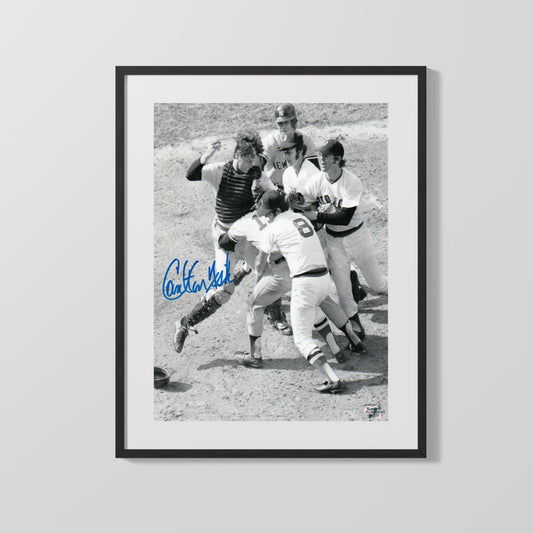 Carlton Fisk Autograph Print - Fight with Munson - Classic Rivalry