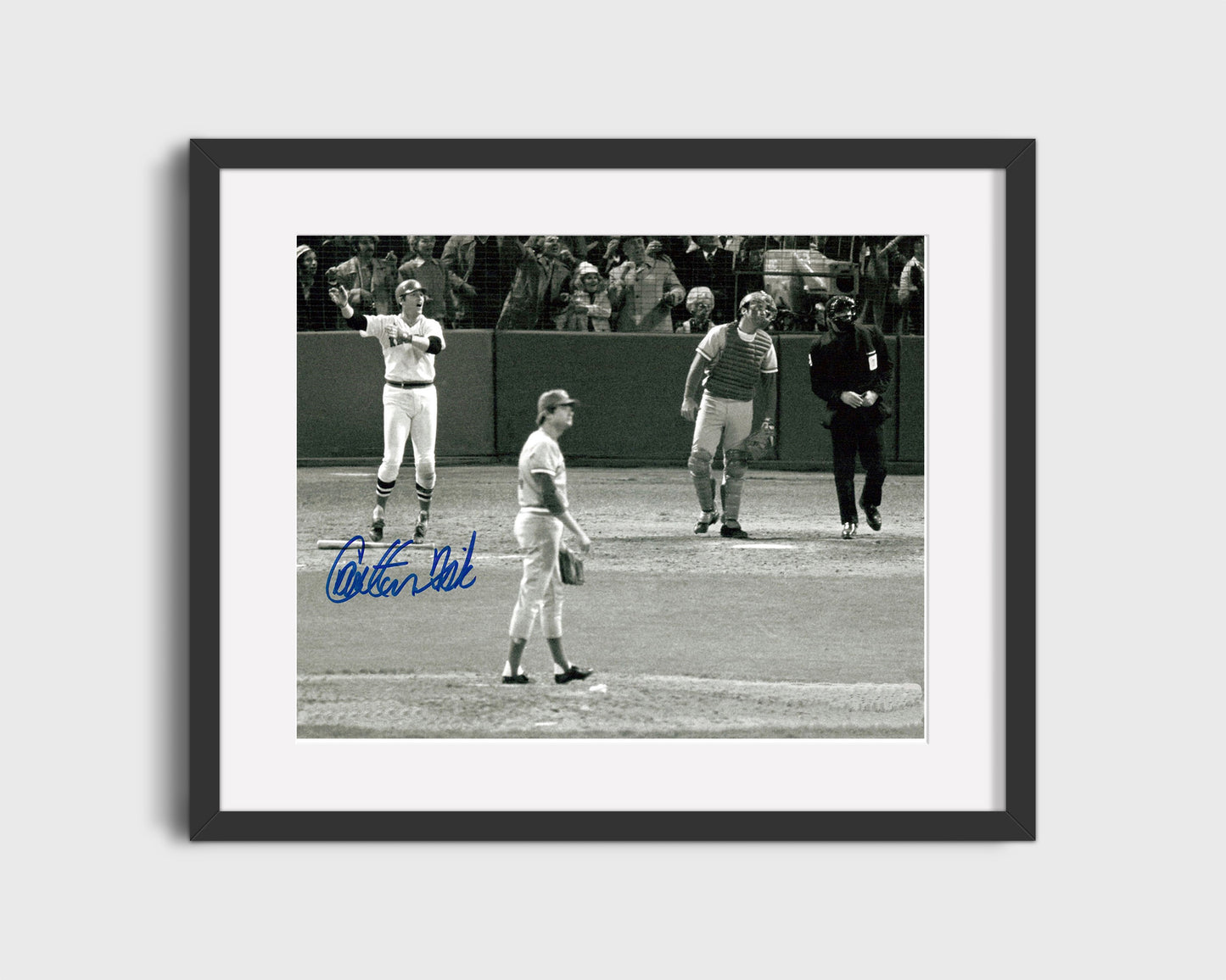Carlton Fisk Autograph Print - Iconic Home Run - Stay Fair
