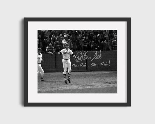 Carlton Fisk Autograph Print - Stay Fair Shot - Fenway Magic