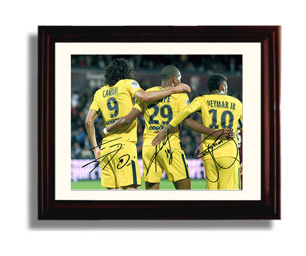 Cavani Neymar Mbappe PSG Autograph Print - Golden Trio